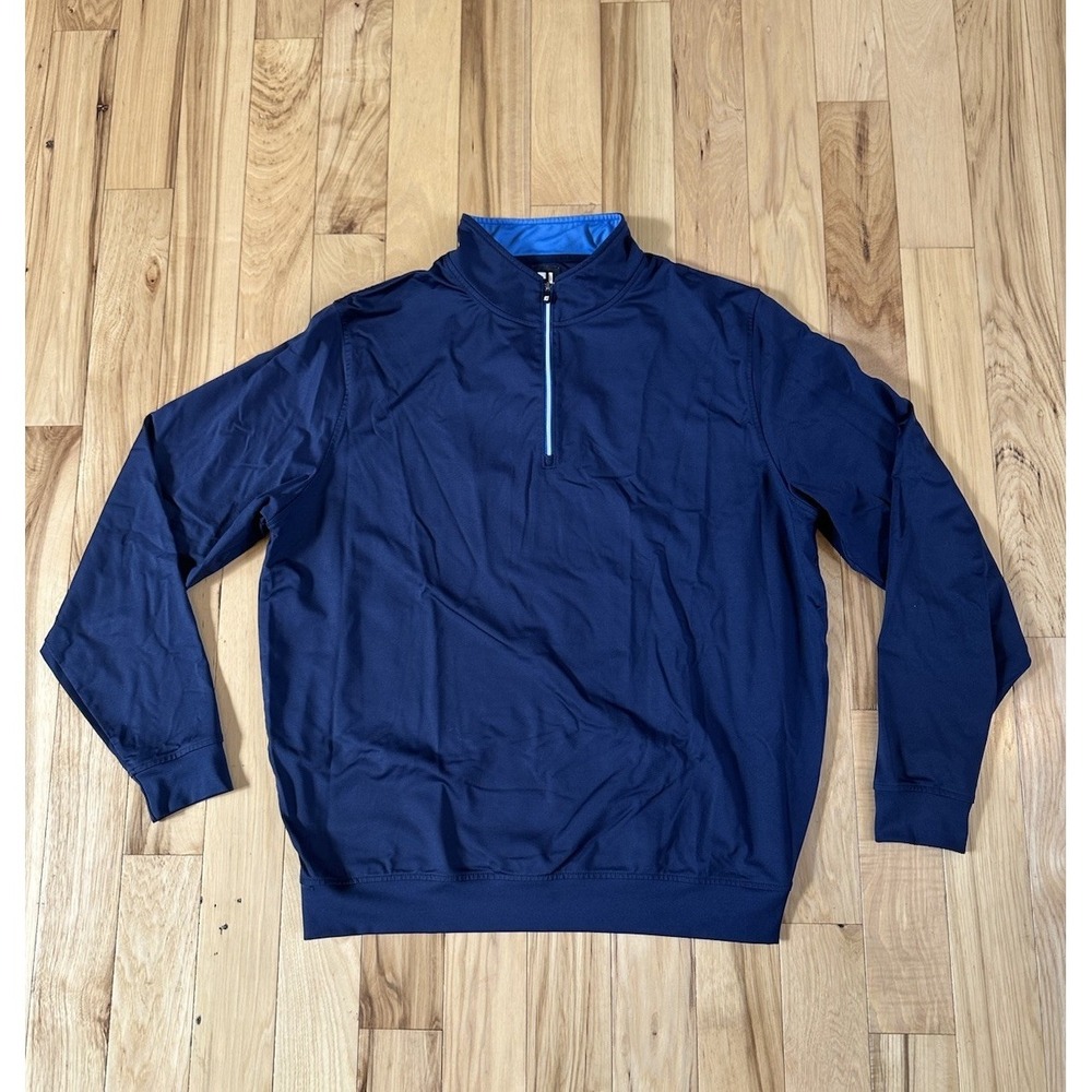 FootJoy Jacket Mens Large Navy Blue Quarter Zip Golf Nylon Pullover Country Club